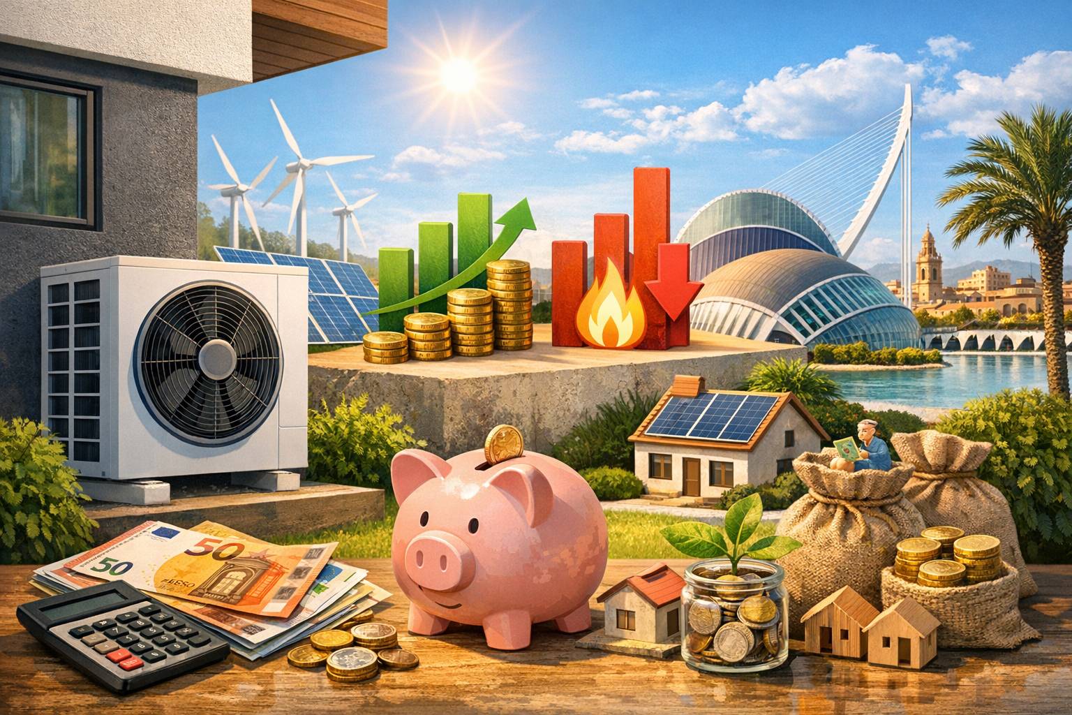 Cuánto se ahorra con la aerotermia en Valencia: guía práctica de costes, consumos y subvenciones